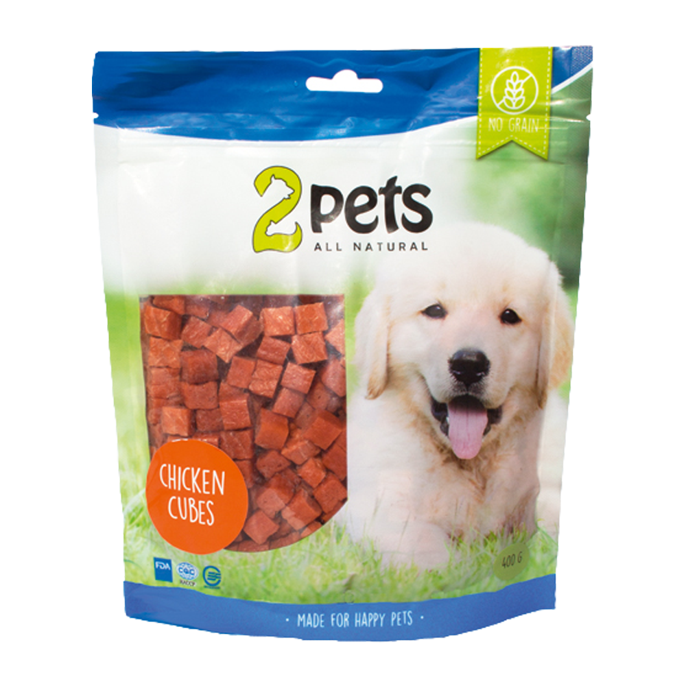 2PETS Dogsnack Chicken Cubes - 400 G