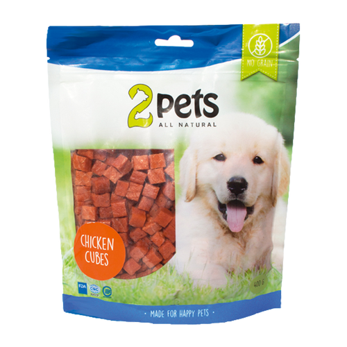 2PETS Dogsnack Chicken Cubes - 400 G