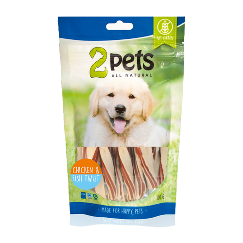 2PETS Dogsnack Chicken&fish Twist - 100 G