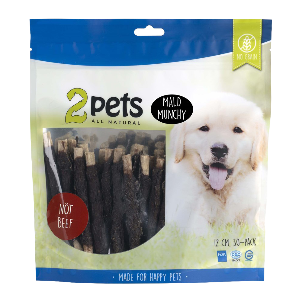 2PETS Tuggpinne Mald Nötkött - 12 CM - 30 PACK