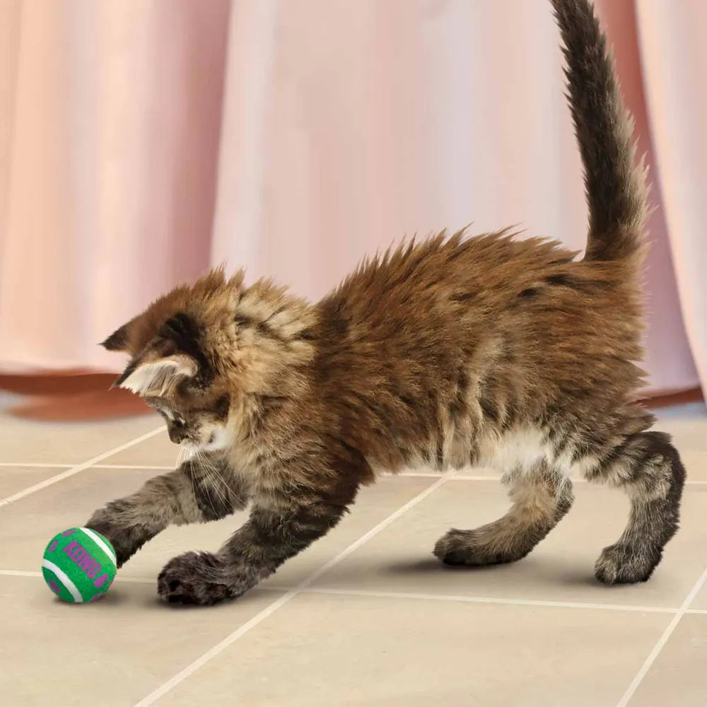 Kong Cat Active Tennisball W/Bells - 4 CM