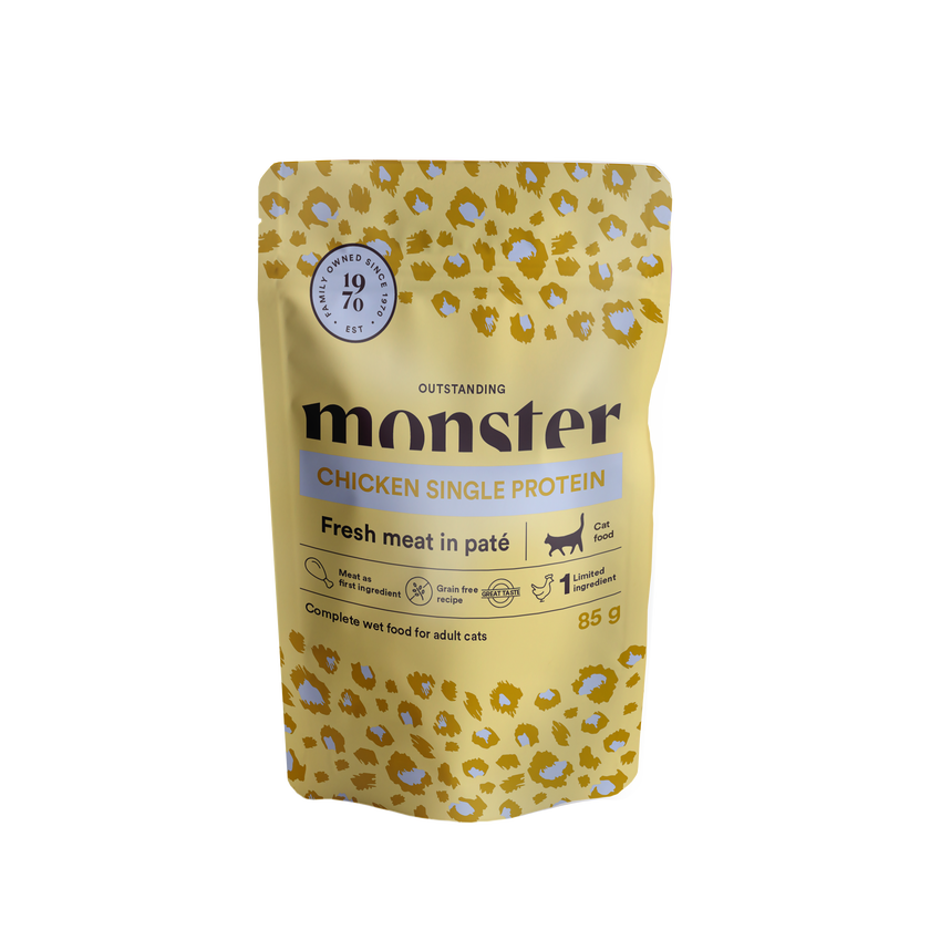 Monster Cat Pouches Adult Chicken 85 g (8-pack)