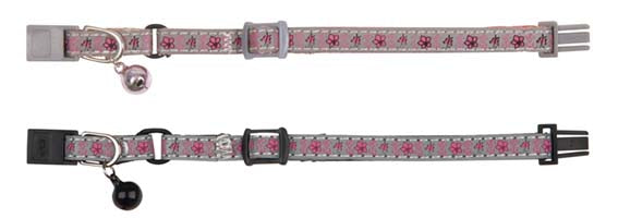 Junior Halsband Blommotiv Reflex Snabblås Bjällra Nylon
