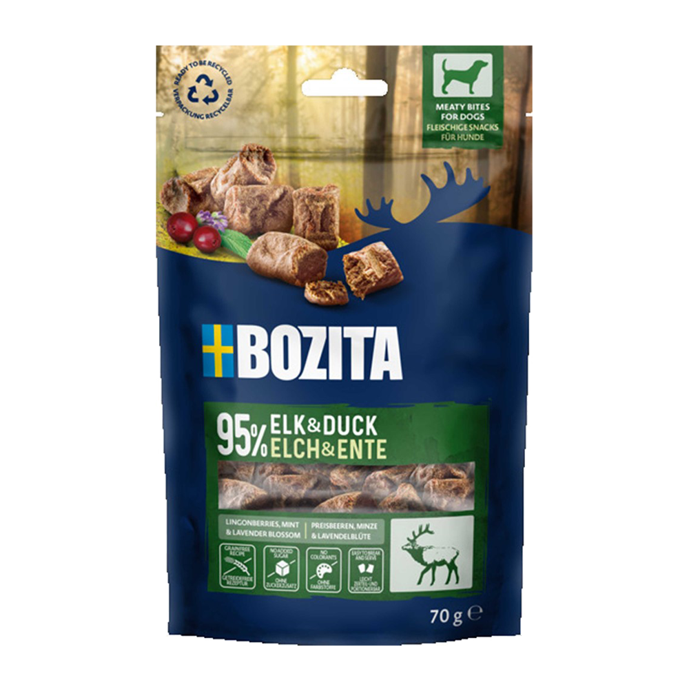 Bozita Snacks Meaty Bites Elk & Duck - 70g