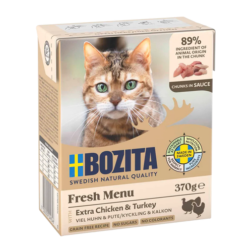 Bozita Bitar i Sås med Kyckling & Kalkon - 370 G