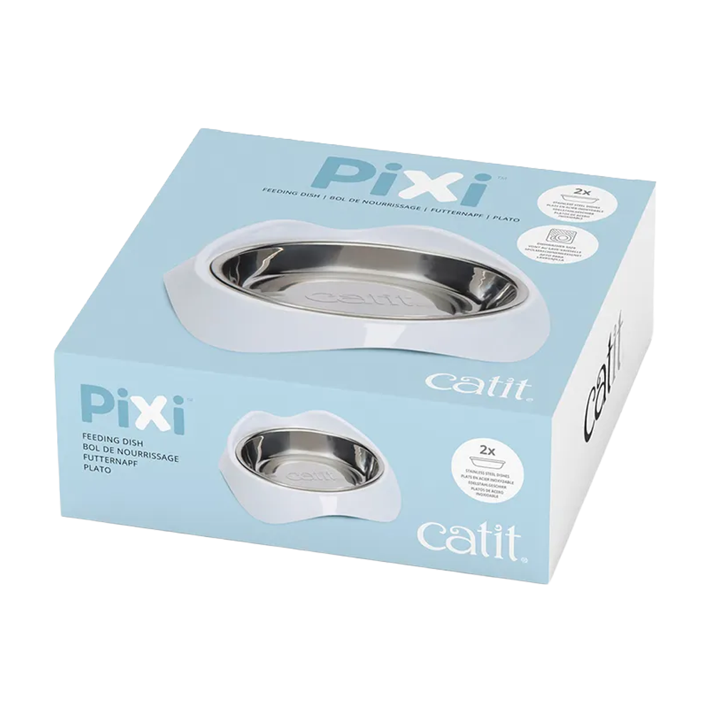 Catit Pixi Skål Rostfri/Vit - 200 ML