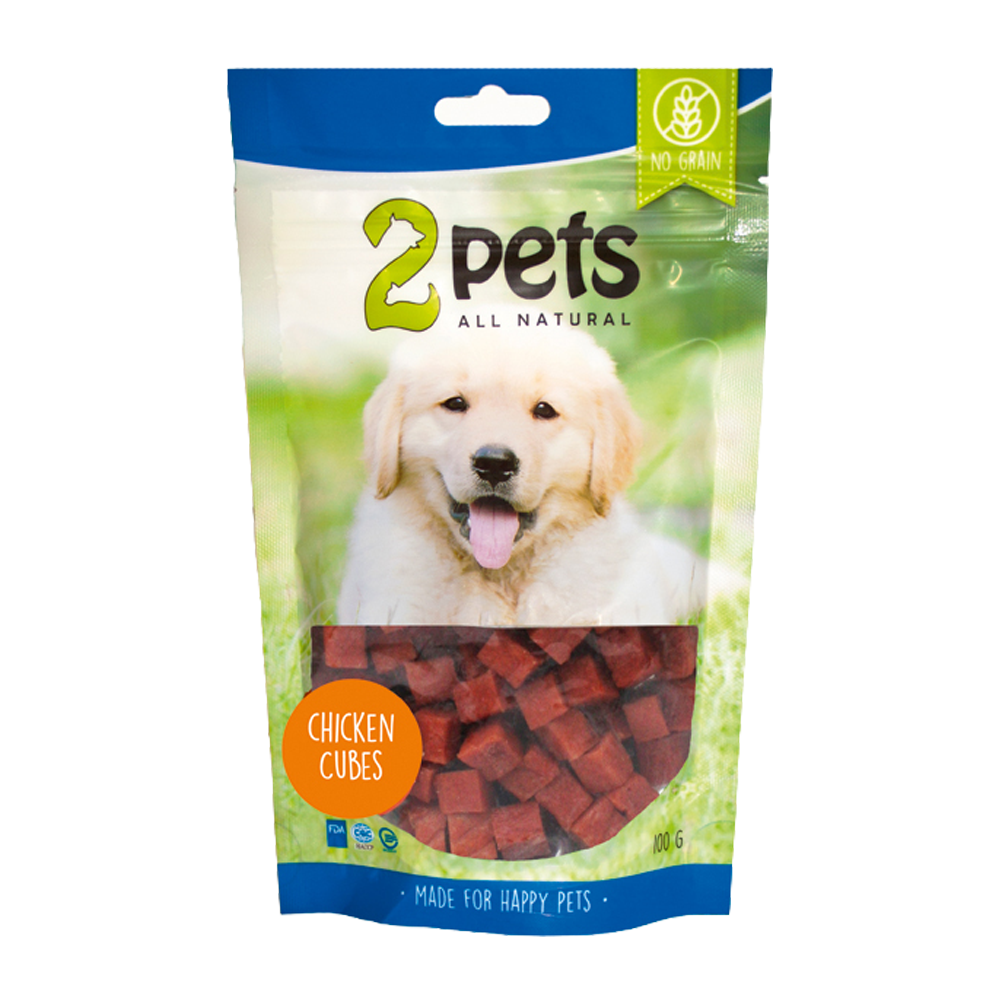 2PETS Dogsnack Chicken Cubes - 100 G