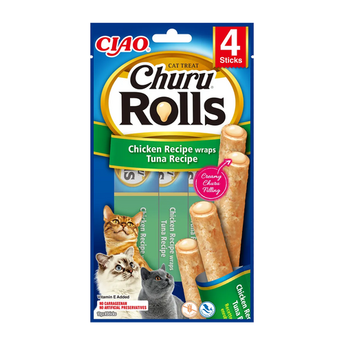 Churu Cat Rolls Kyckling & Tonfisk Wrap - 4 St | Endast 49 kr! - Zoogiganten