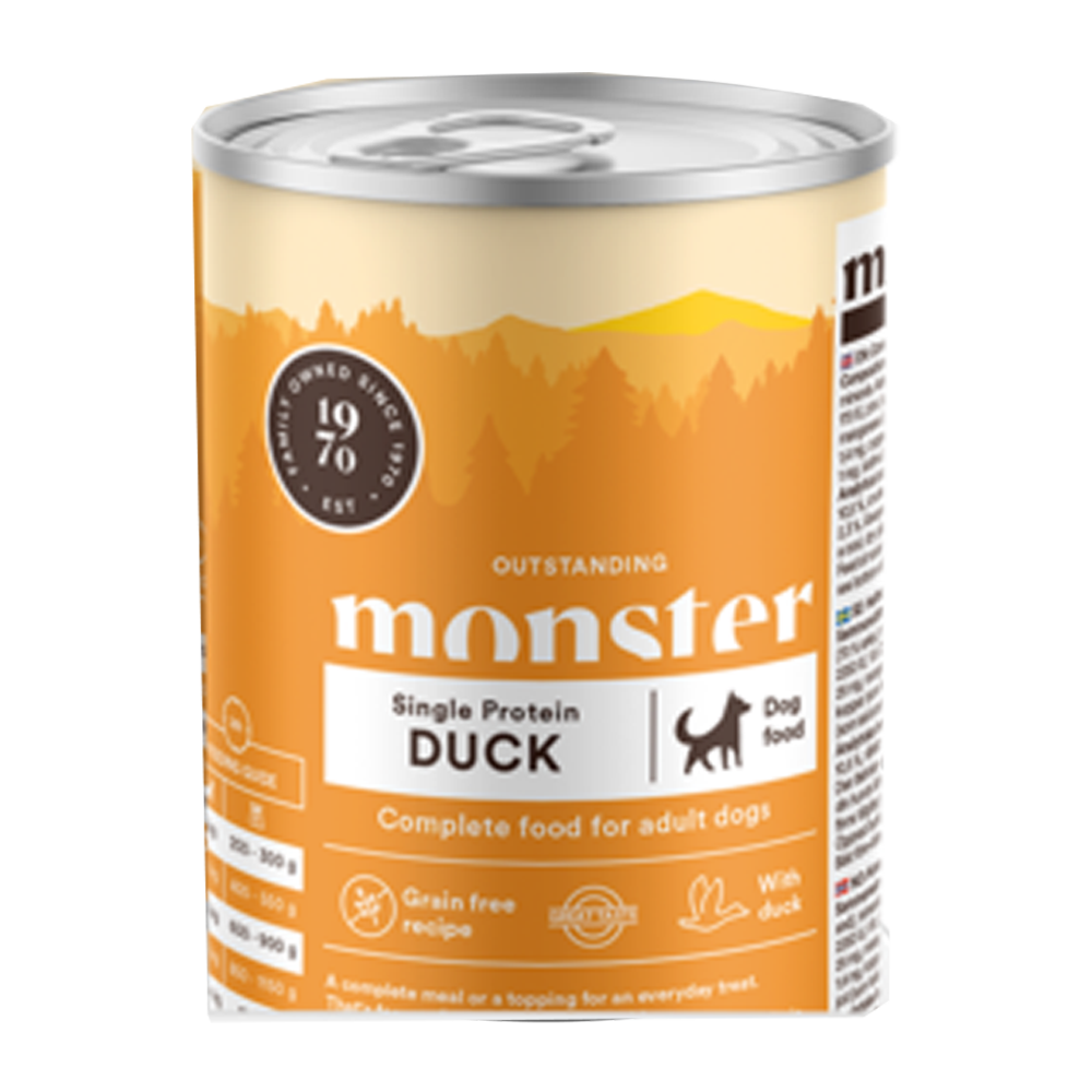 Monster Dog Adult Single Duck Burk - 400 G