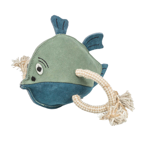 Fisk Läderleksak Läder/Rep - 28 CM