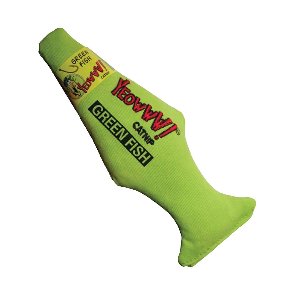 Yeowww Catnip Grön Fisk - 18CM