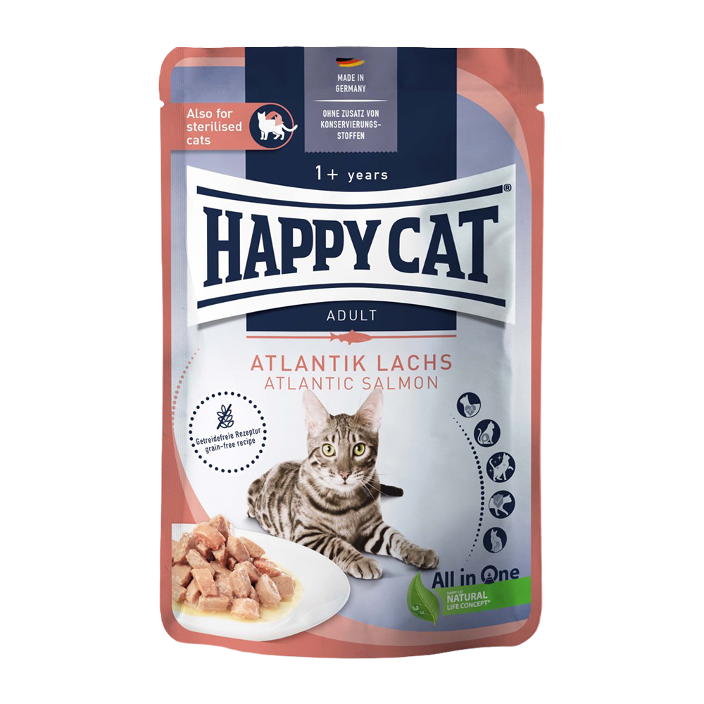 Happycat Våt/Sås Atlantlax - 85 G