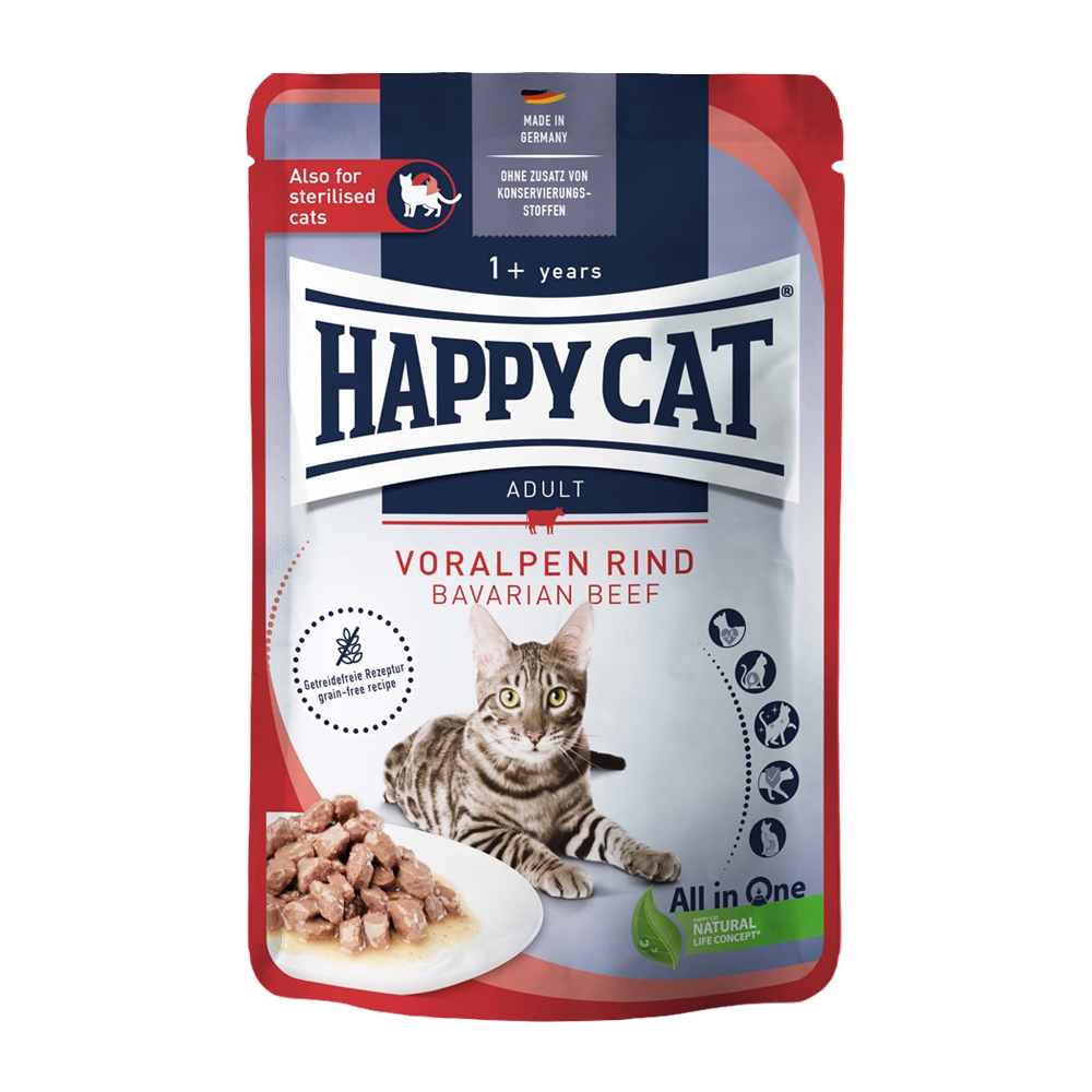 HappyCat våt/sås nötkött - 85 g