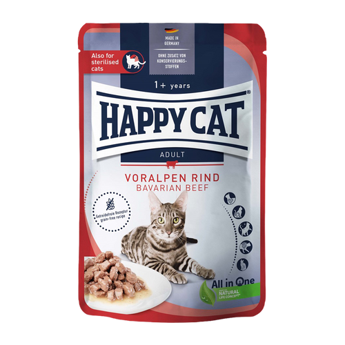 HappyCat våt/sås nötkött - 85 g