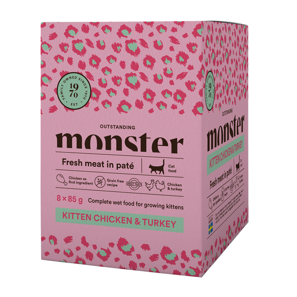 Monster Cat Pouches Kitten Ch/Turk - 85 G