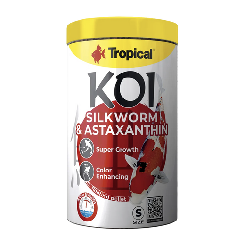 Tropical New Koi Silkworm & Astaxanthin Pellets Size S - 5 L