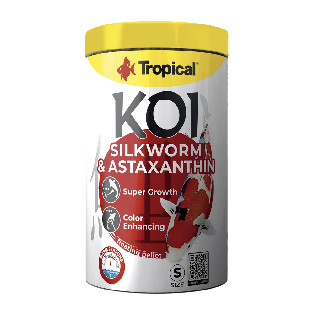 Tropical New Koi Silkworm & Astaxanthin Pellets Size S - 5 L