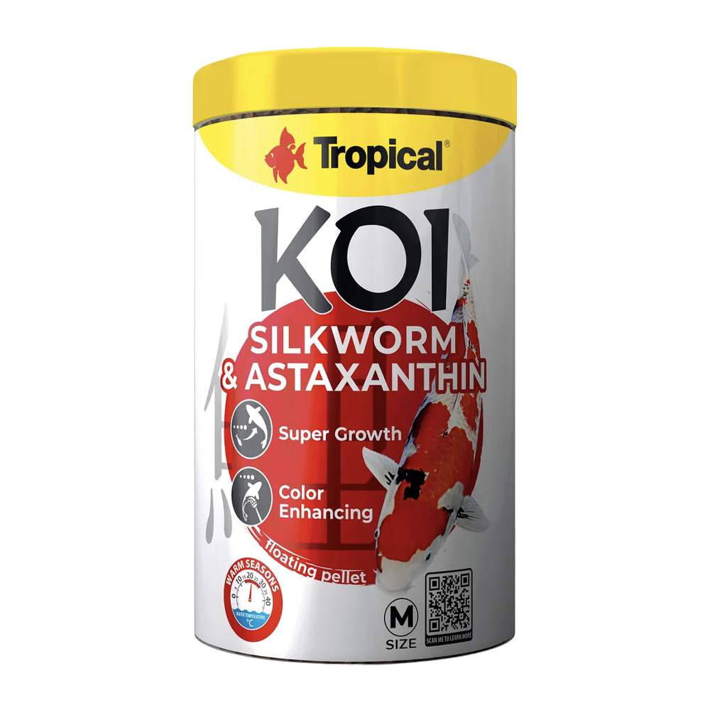 Tropical New Koi Silkworm & Astaxanthin Pellets Size M