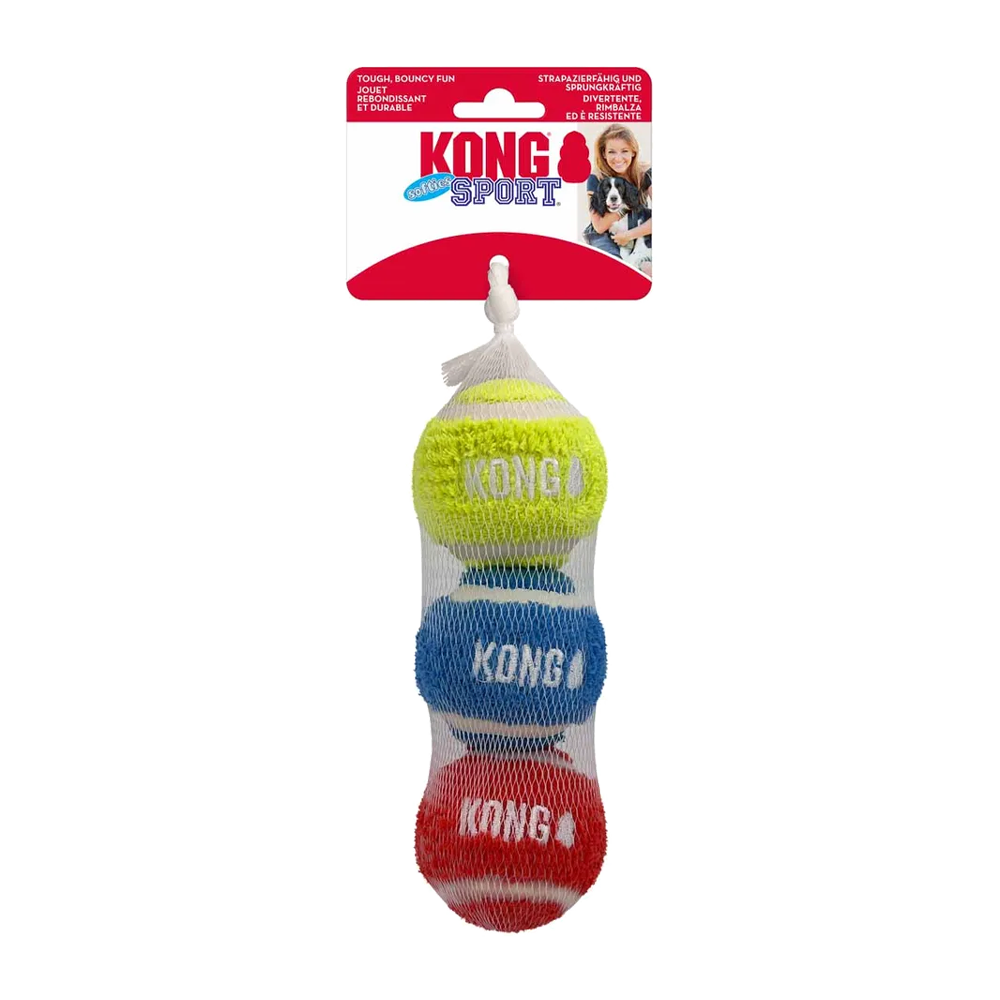 Kong Sport Softies Ball M 3 - Pack Mix Ö - 6,5 CM