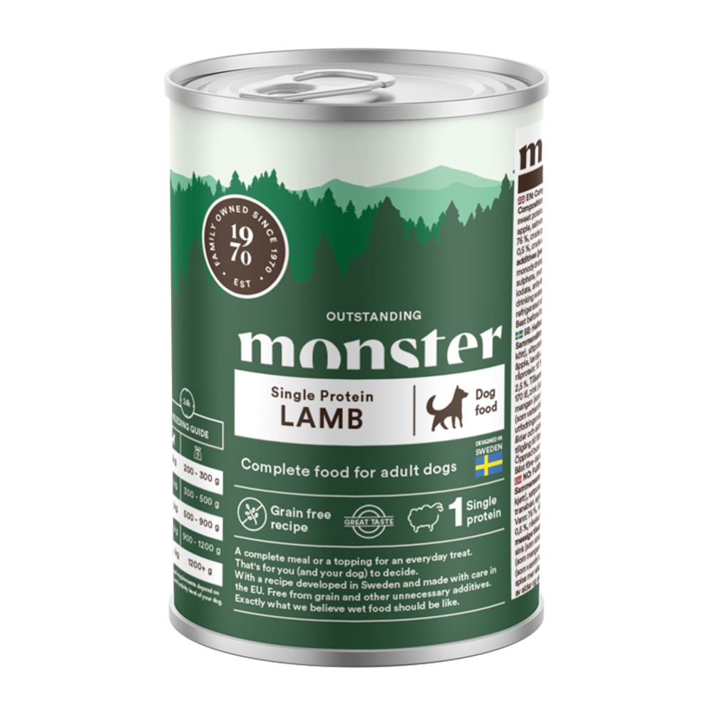 Monster Dog Adult Single Lamb Burk - 400 G