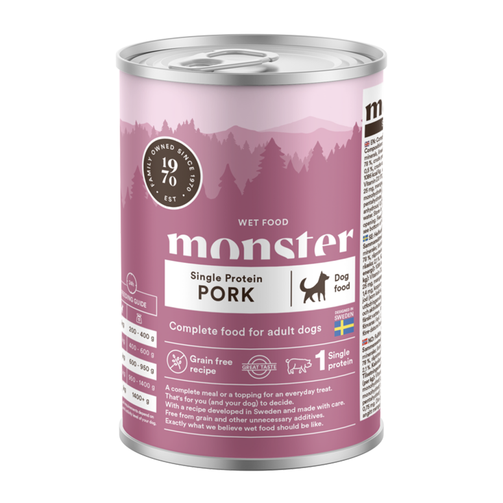 Monster Dog Adult Single Pork Burk - 400 G