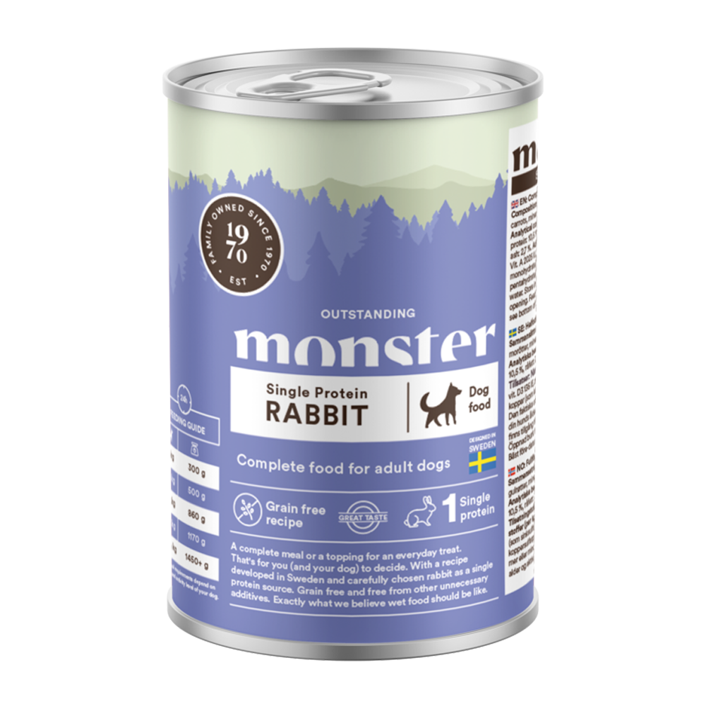 Monster Dog Adult Single Rabbit Burk - 400 G