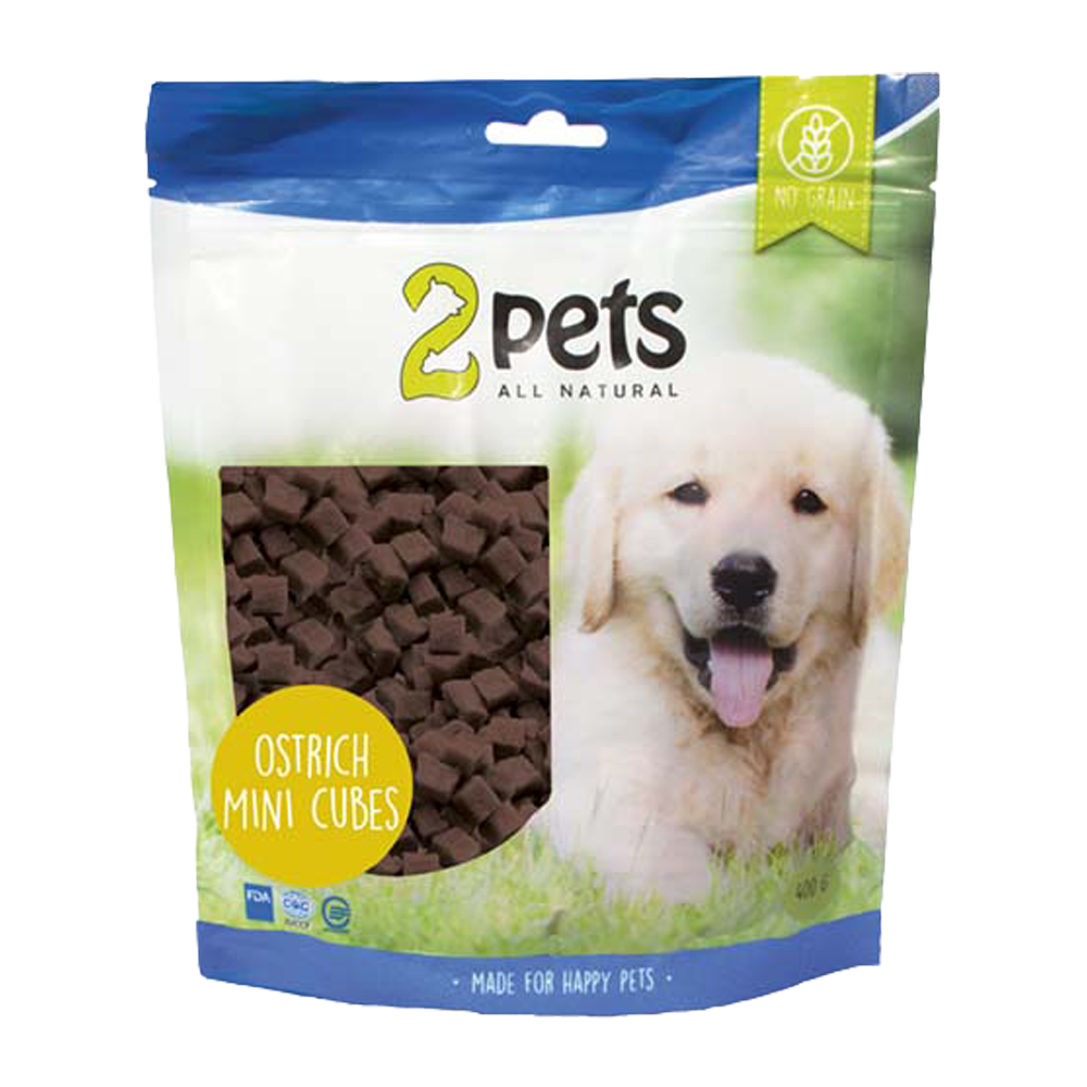 2PETS Dogsnack Ostrich/Struts Minicubes