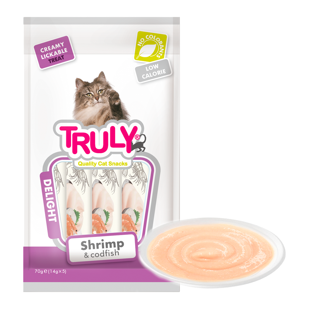 Truly Cat Creamy Lickable Räkor & Torsk - 70 g