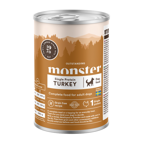 Monster Dog Adult Single Turkey Burk - 400 G