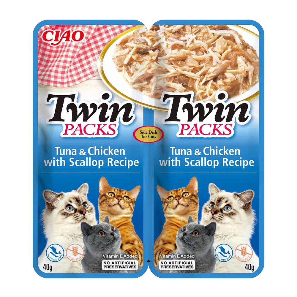Twin Packs Tuna/Chicken In Scallop Broth - 2x40 G