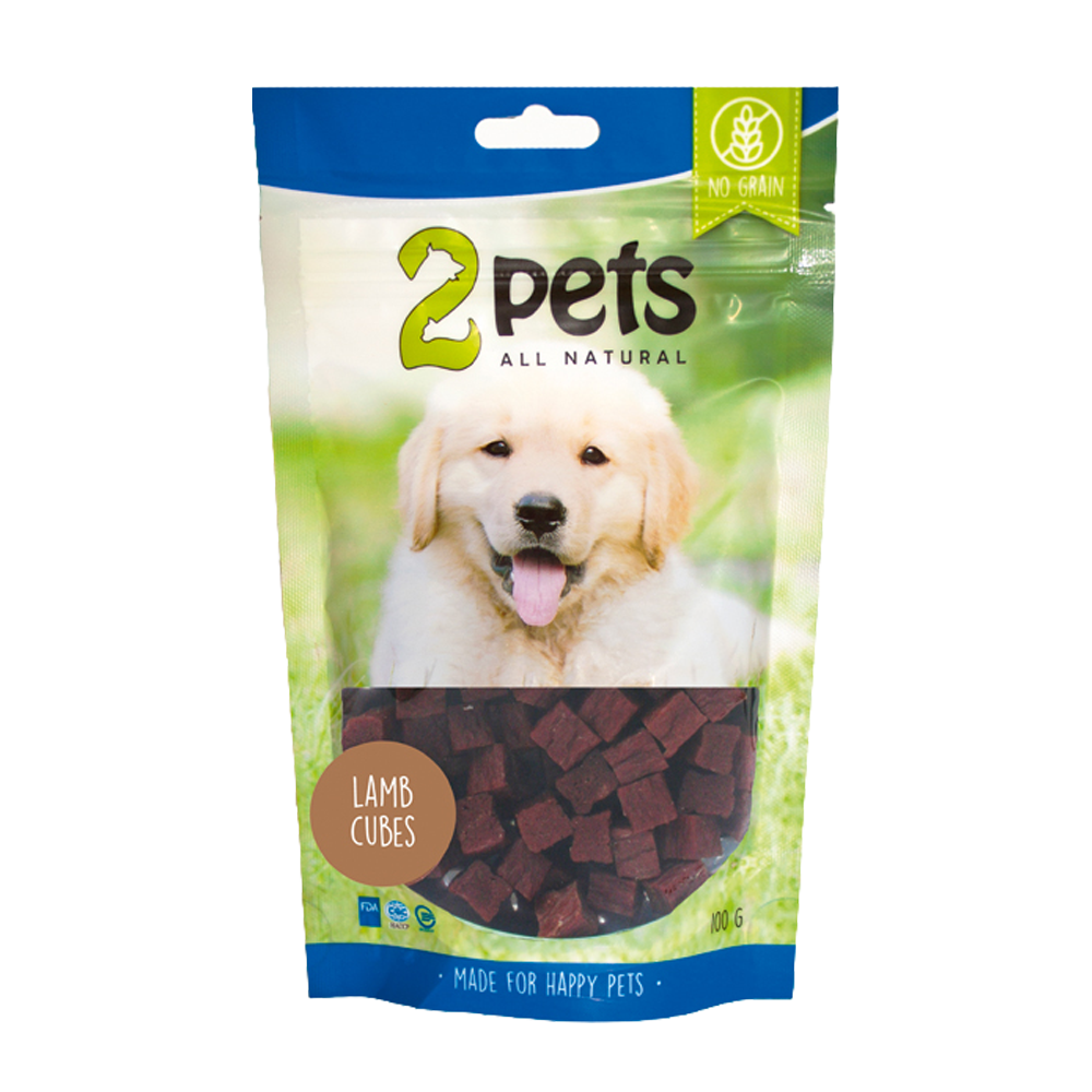 2PETS Dogsnack Lamb Cubes - 100 G