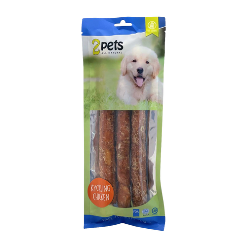 2PETS Tuggrulle M Kycklingfilé - 28 CM - 3 PACK