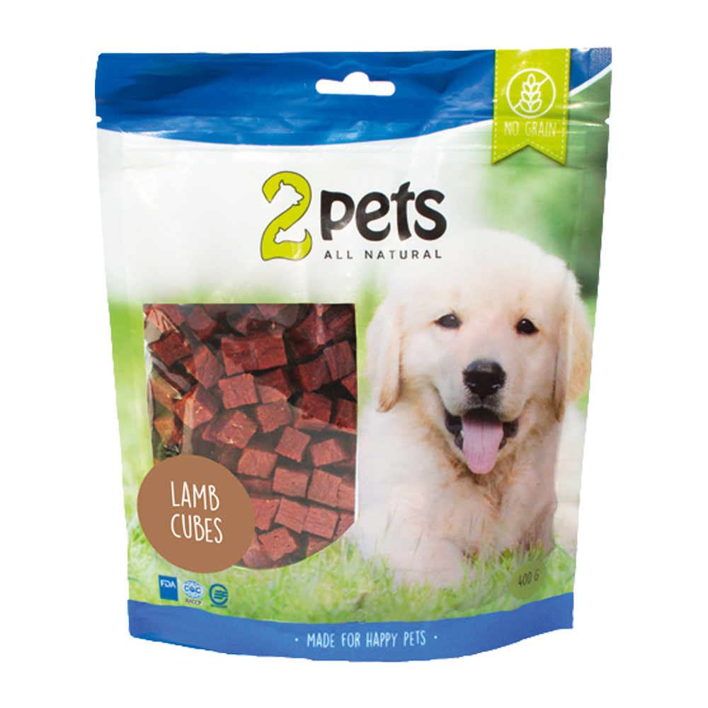 2PETS Dogsnack Lamb Cubes - 400 G