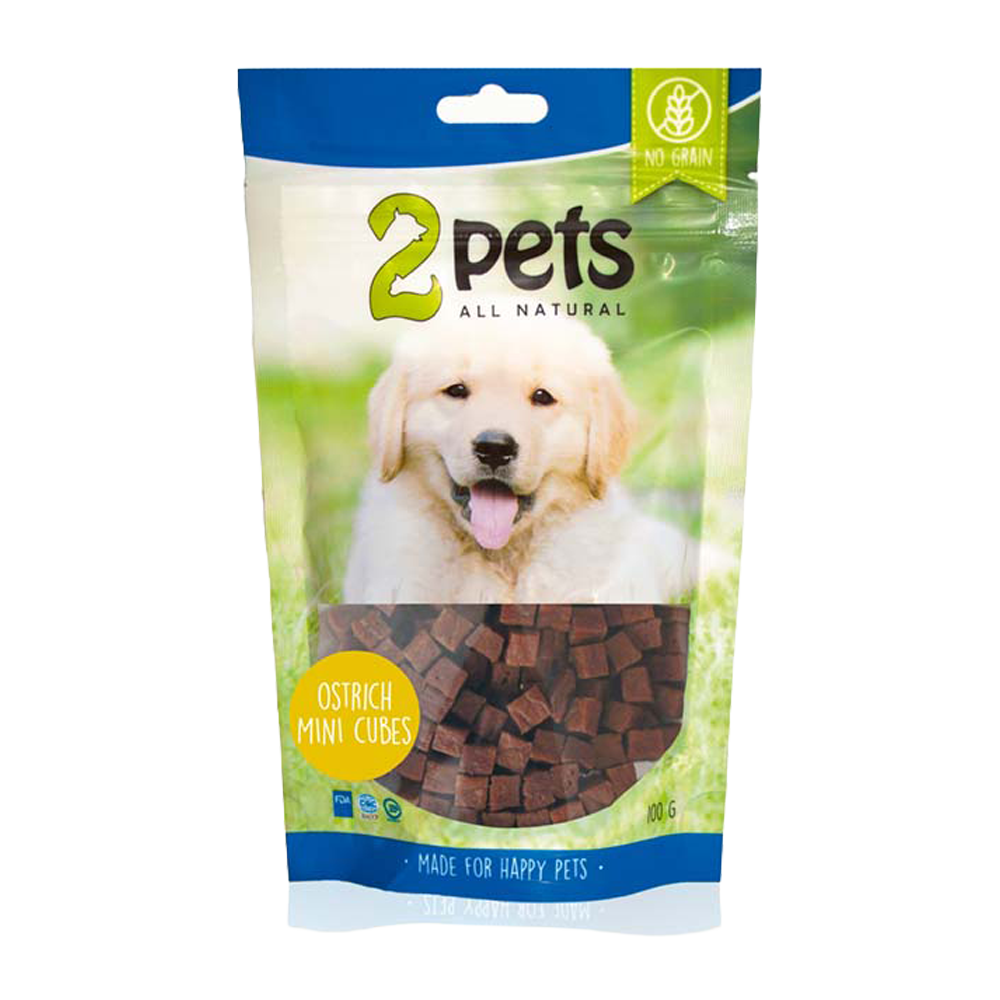 2PETS Dogsnack Ostrich/Struts Minicubes