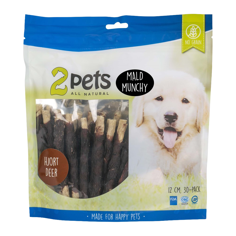 2PETS Tuggpinne Mald Hjort - 12 CM - 30 PACK