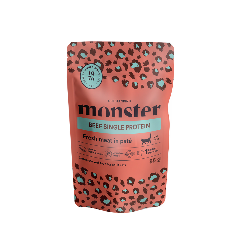 Monster Cat Pouches Adult Beef 85 g (8-pack)