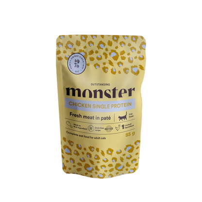 Monster Cat Pouches Adult Chicken 85 g (8-pack)