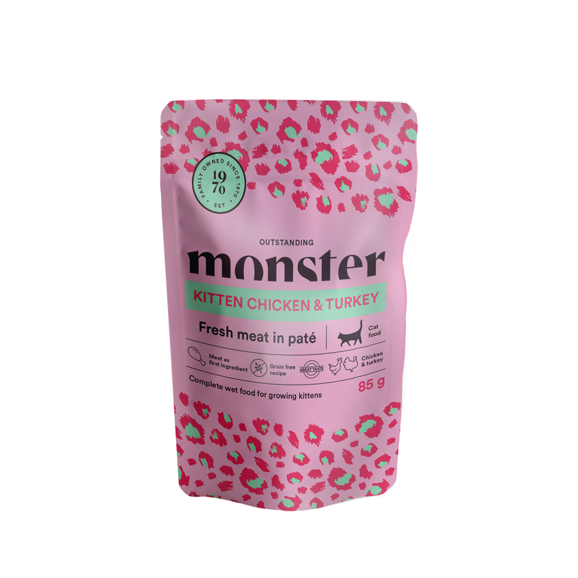 Monster Cat Pouches Kitten Ch/Turk - 85 G