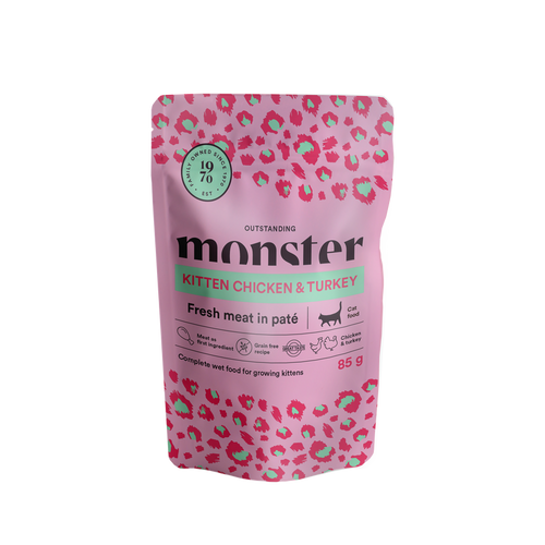 Monster Cat Pouches Kitten Ch/Turk - 85 G