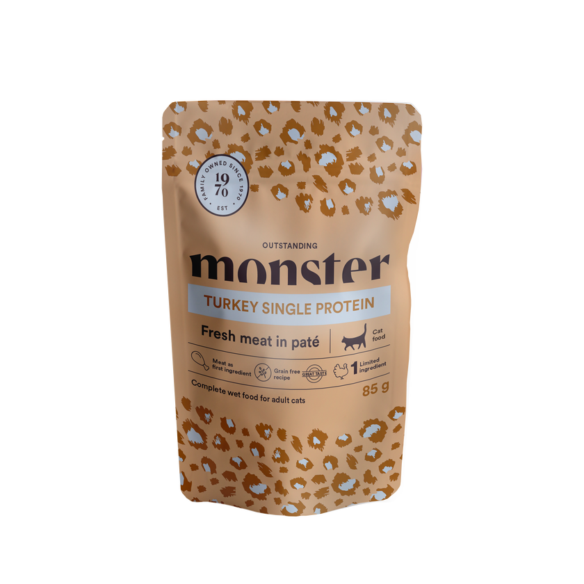 Monster Cat Pouches Adult Turkey 85 g (8-pack)