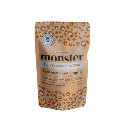 Monster Cat Pouches Adult Turkey 85 g (8-pack)