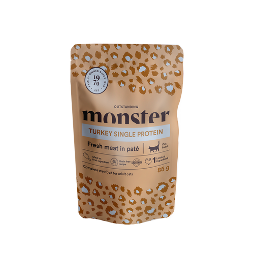 Monster Cat Pouches Adult Turkey 85 g (8-pack)