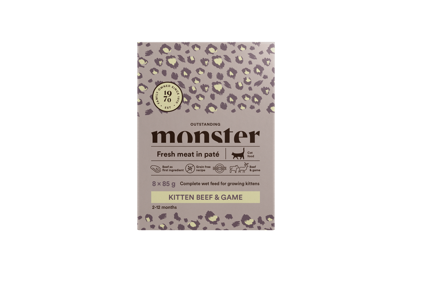 Monster Cat Pouches Kitten Beef/ Game - 85 G