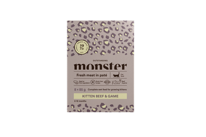 Monster Cat Pouches Kitten Beef/ Game - 85 G