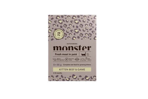 Monster Cat Pouches Kitten Beef/ Game - 85 G