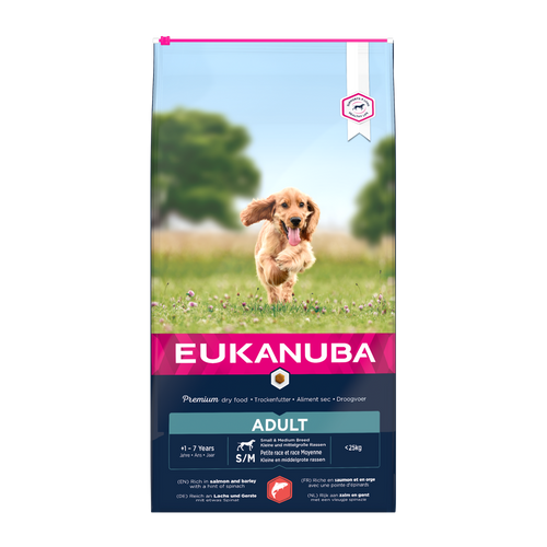 Euk Dog Ad Sm/med Salmon & Barley - 12 KG