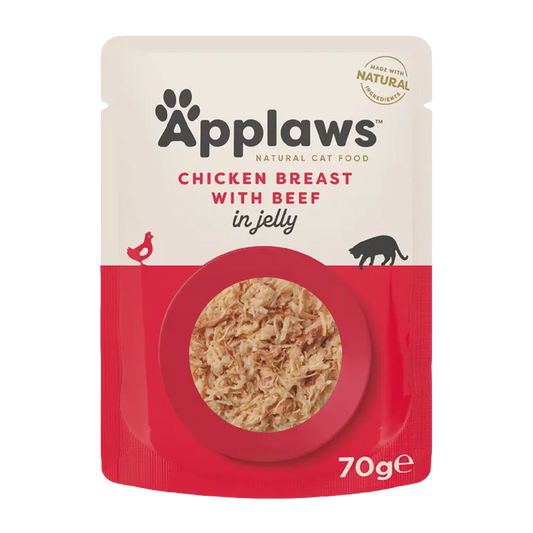Applaws Katt Påse Kyckling + Nöt Gelé - 70 G