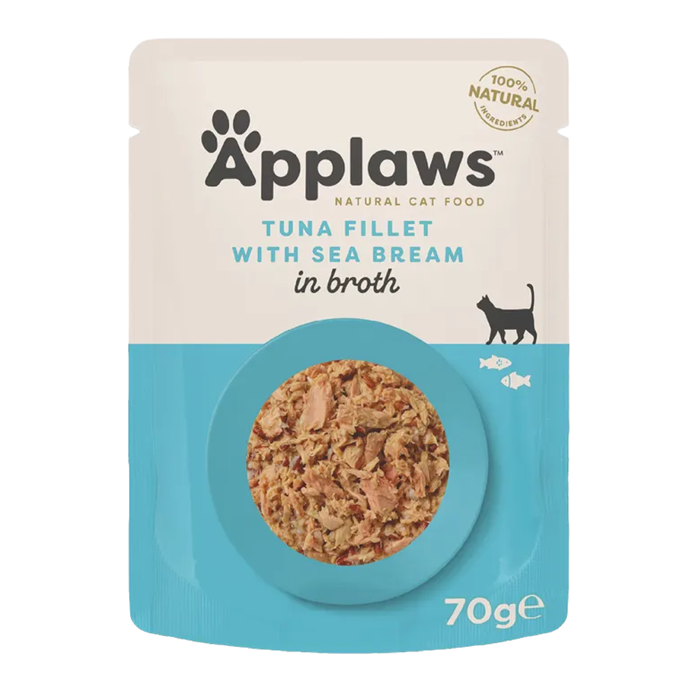Applaws Katt Påse Tuna & Seabream - 70 G