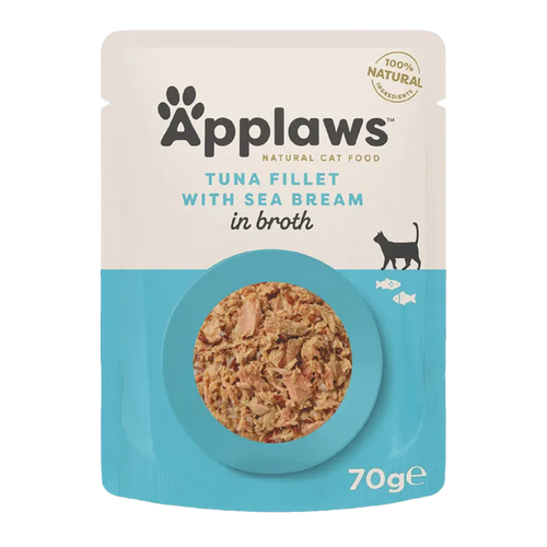 Applaws Katt Påse Tuna & Seabream - 70 G