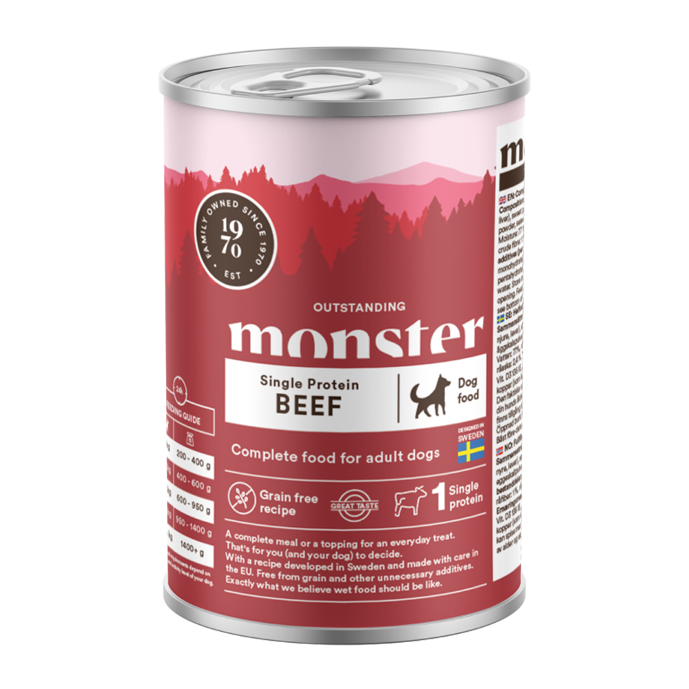Monster Dog Adult Single Beef Burk - 400 G